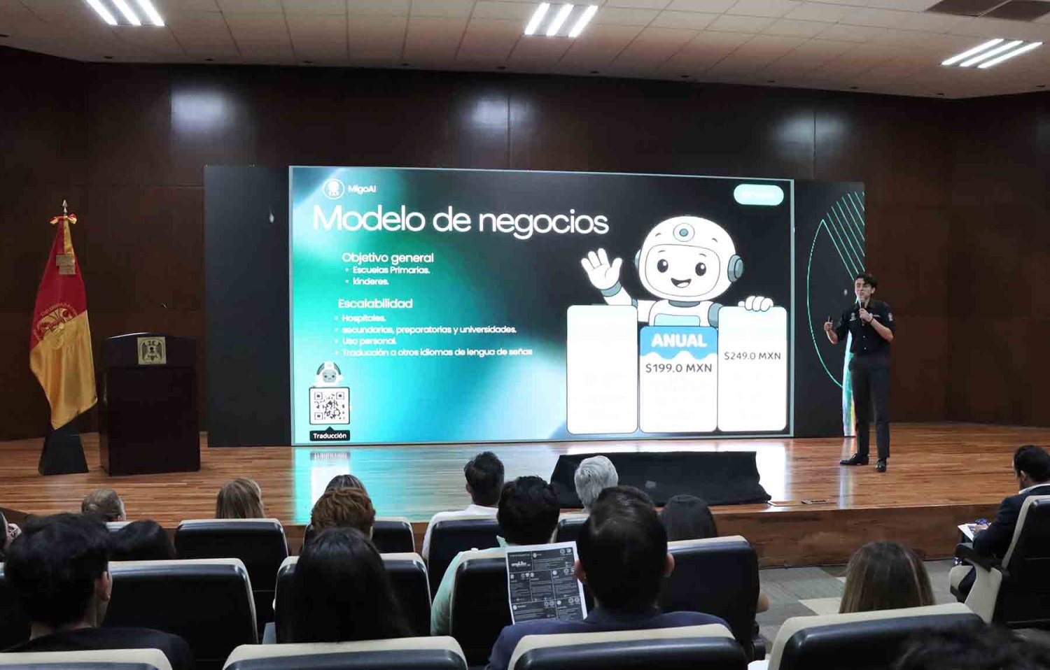 Las presentaciones de los proyectos se realizaron en el Auditorio. Dr. Luis Garibay